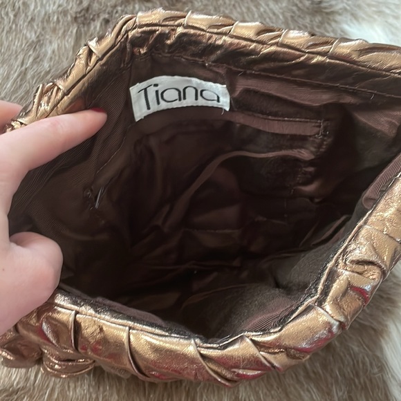 Vintage TIANA natural leather purse gold - Picture 4 of 6